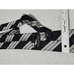 Jos. A. Bank Black and Silver Striped Men's Tie silk